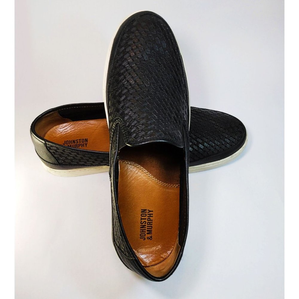 Johnston & Murphy Men’s Tyler Laser-Weave Slip-On Black Sneaker Shoe Size 9 - Picture 8 of 16